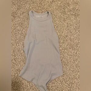 Abercrombie & Fitch Gray Ribbed Bodysuit
